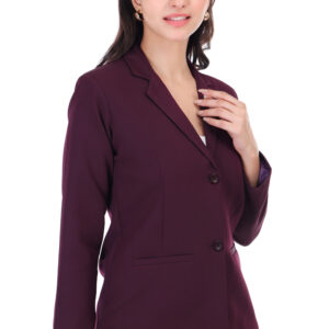 CLASSIC SINGLE BREASTED WINE BLAZER PLUS SIZE