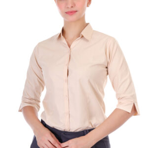 BEIGE CLASSIC COTTON SHIRT PLUS SIZE