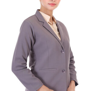 CLASSIC SINGLE BREASTED DARK GREY BLAZER PLUS SIZE