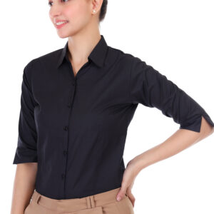 BLACK CLASSIC COTTON SHIRT PLUS SIZE