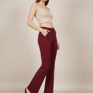 URBAN CONTOUR BELL BOTTOM HIGH WAIST WINE JEGGING