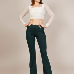URBAN CONTOUR BELL BOTTOM HIGH WAIST BOTTLE GREEN JEGGING