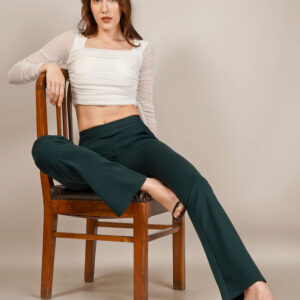 URBAN CONTOUR BELL BOTTOM HIGH WAIST BOTTLE GREEN JEGGING PLUS SIZE